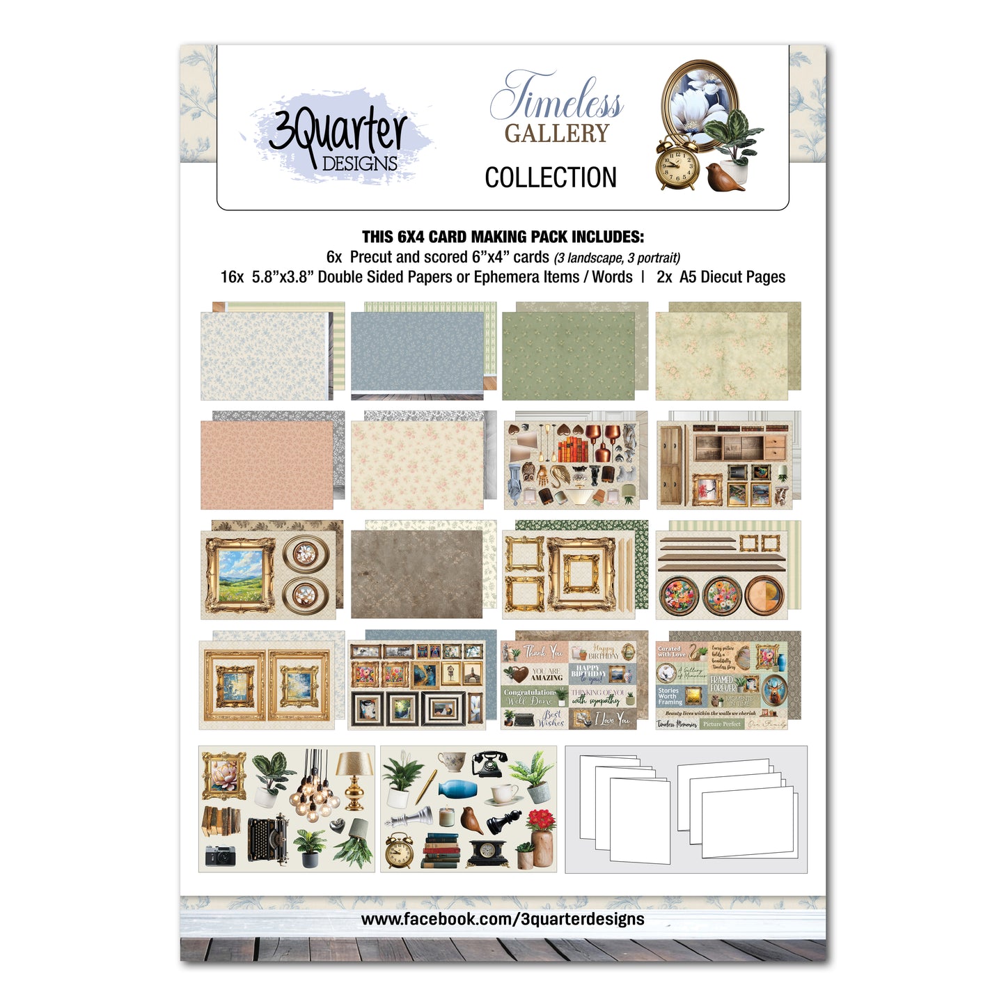 3 Quarter Designs Timeless Gallery 6"x4" Card Making Pack