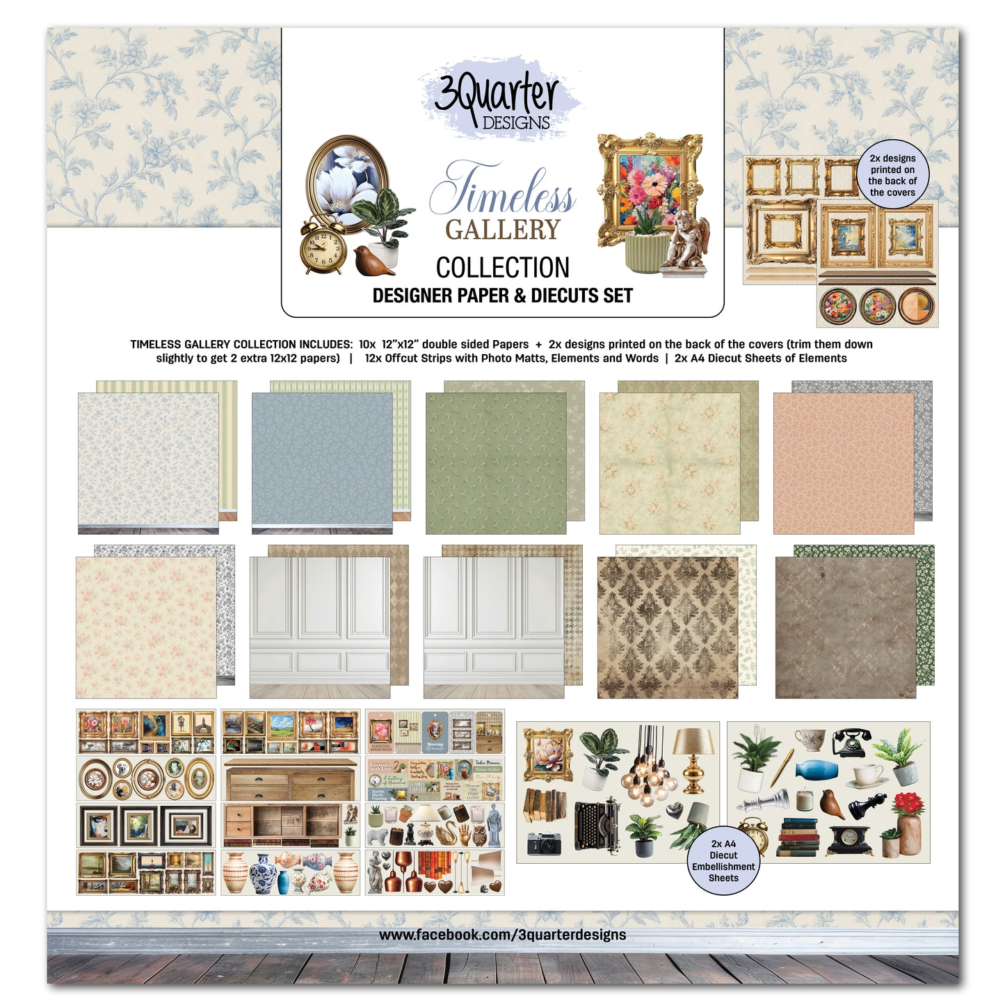3 Quarter Designs Timeless Gallery 12"x12" Paper Collection Pack