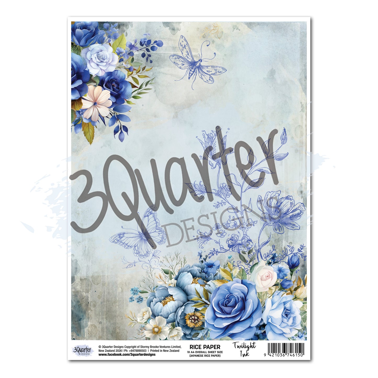 3 Quarter Designs Twilight Rice Paper Sheet