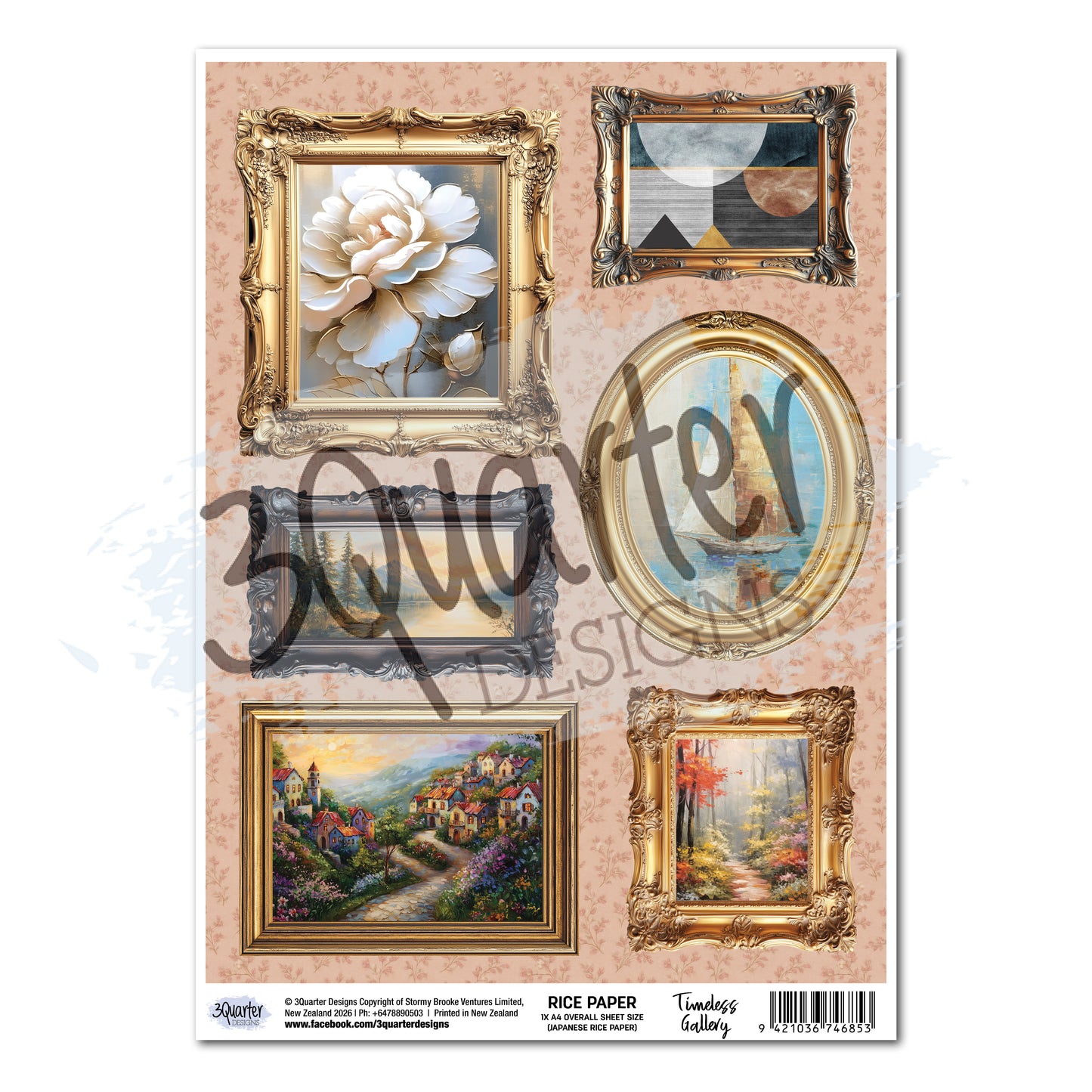 3 Quarter Designs Timeless Gallery A4 Rice Paper Sheet
