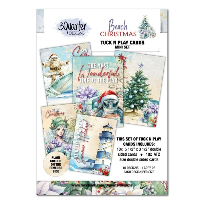 3 Quarter Designs Beach Christmas Tuck 'N' Play Cards Mini Set