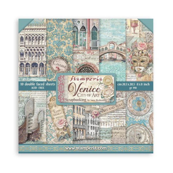 Stamperia 8"x8" Paper Collection Pad - Venice City of Art