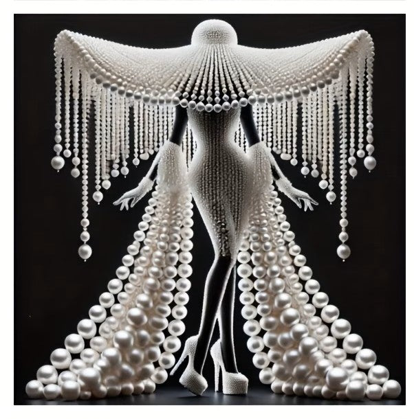 Vintage Black and White Lady Version 1 Diamond Dot Painting