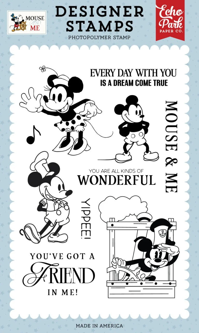 Echo Park Mouse and Me Vintage Mouse Sweetheart Designer Stamp Set