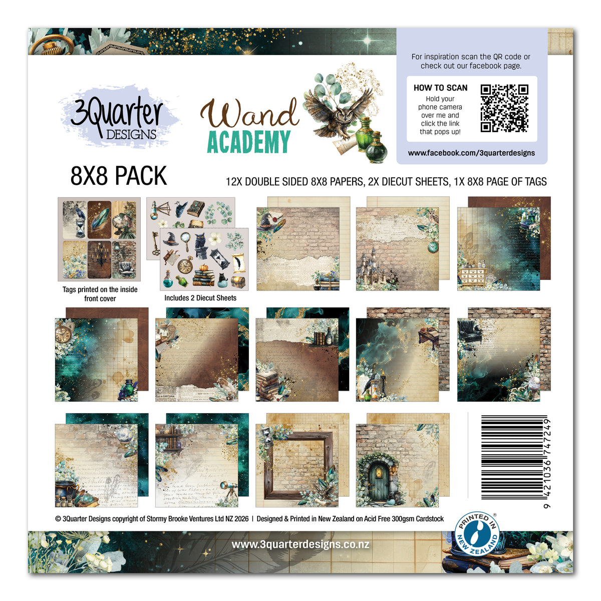 3 Quarter Designs Wand Academy 8"x8" Collection Pack