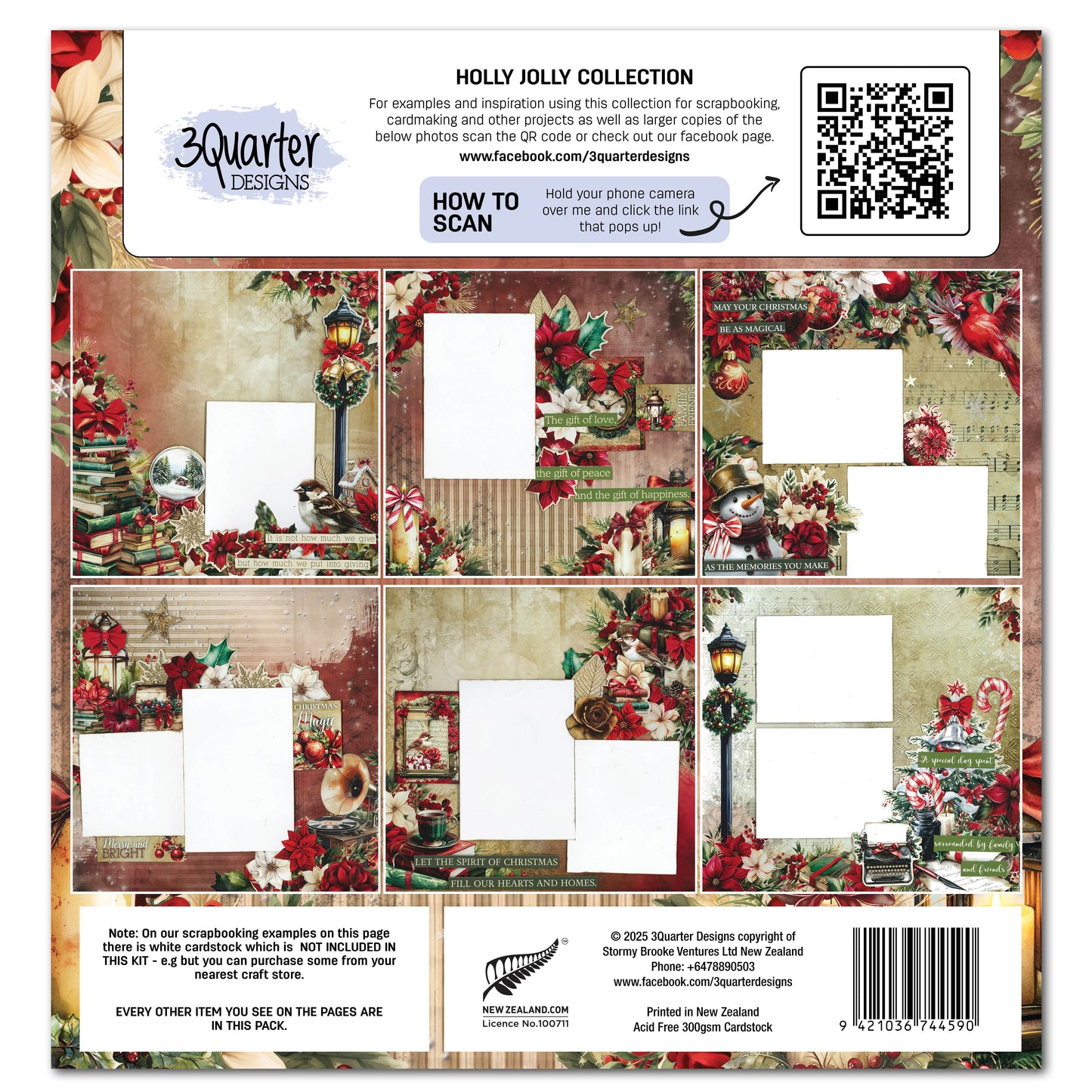 3 Quarter Designs Holly Jolly 12"x12" Paper Collection