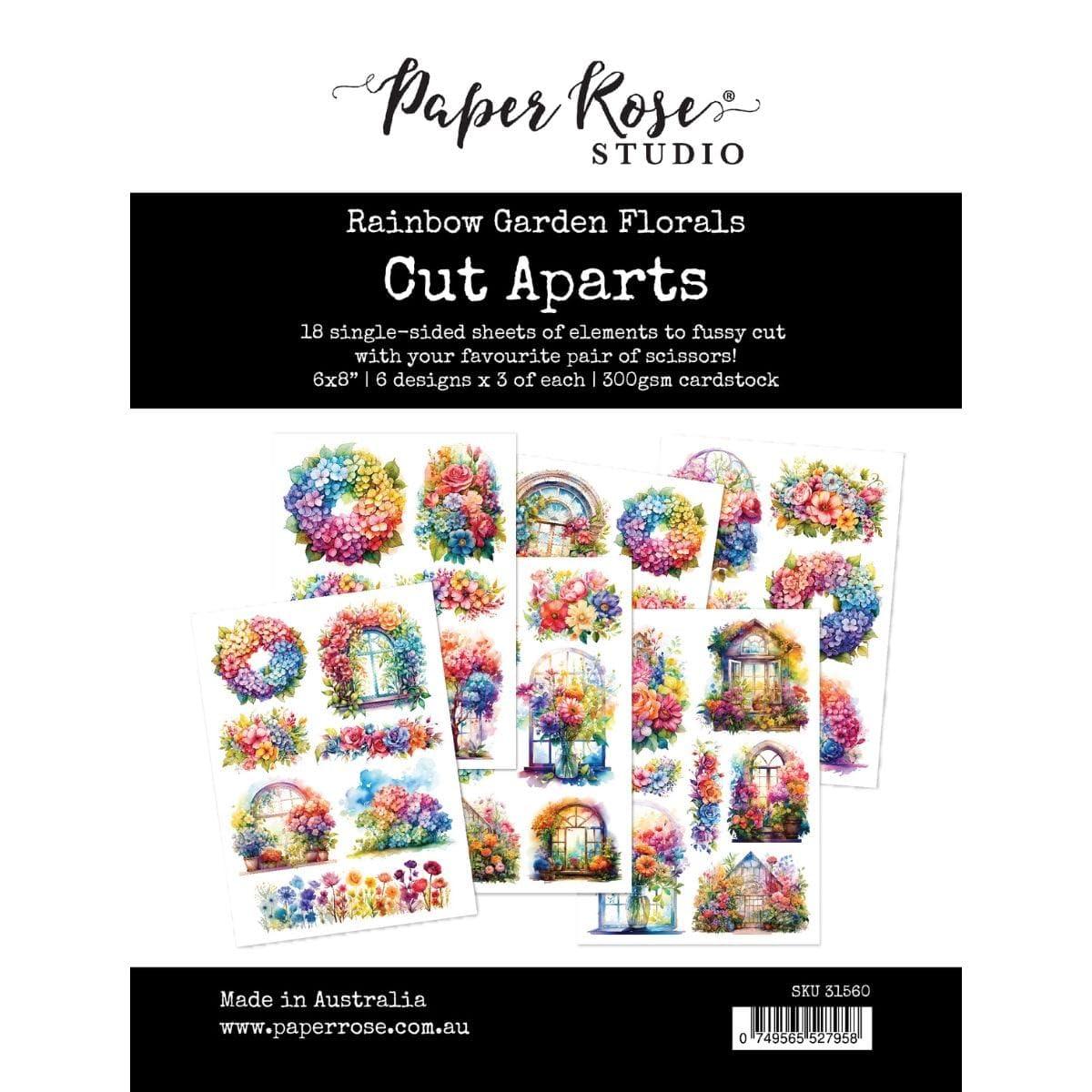 Paper Rose Rainbow Garden Florals Cut Aparts
