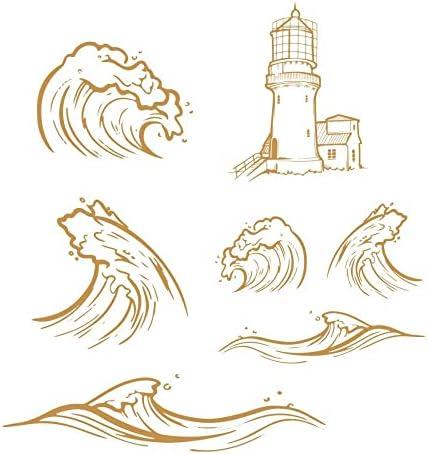 Couture Creations Seaside Girl - Crashing Waves Stamp Set