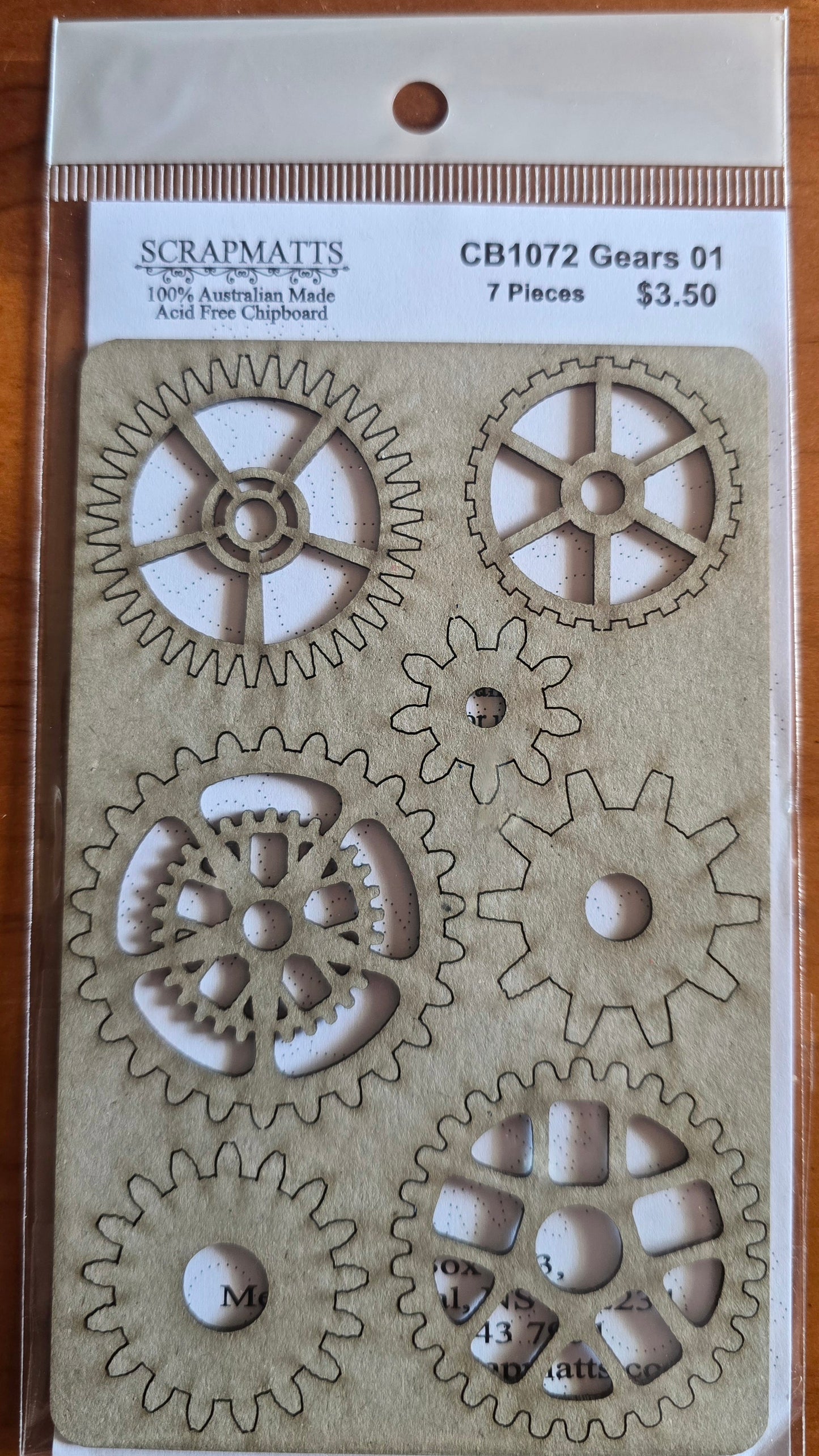 Scrapmatts Gears 01 Chipboard