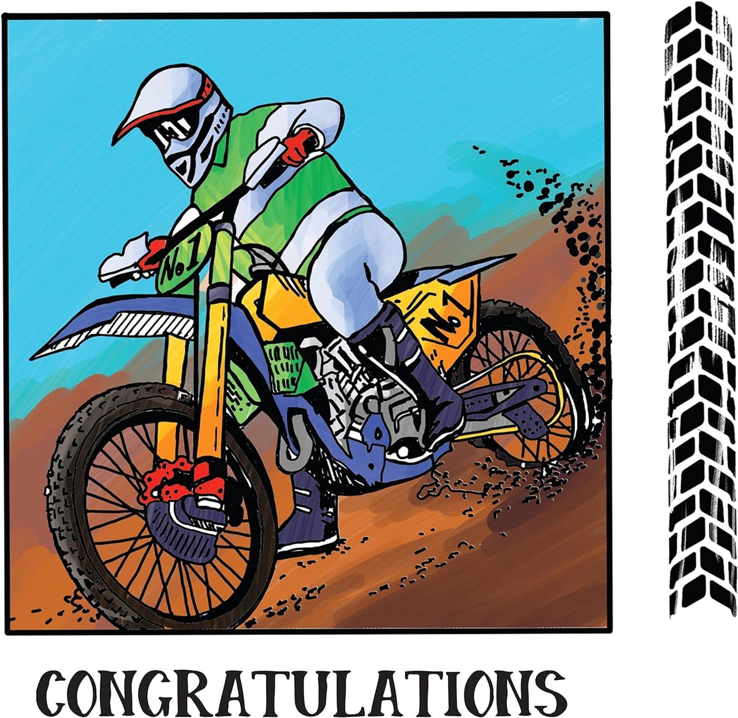 Couture Creations Framed Dirt Bike Stamp & Colour Outline Stamp