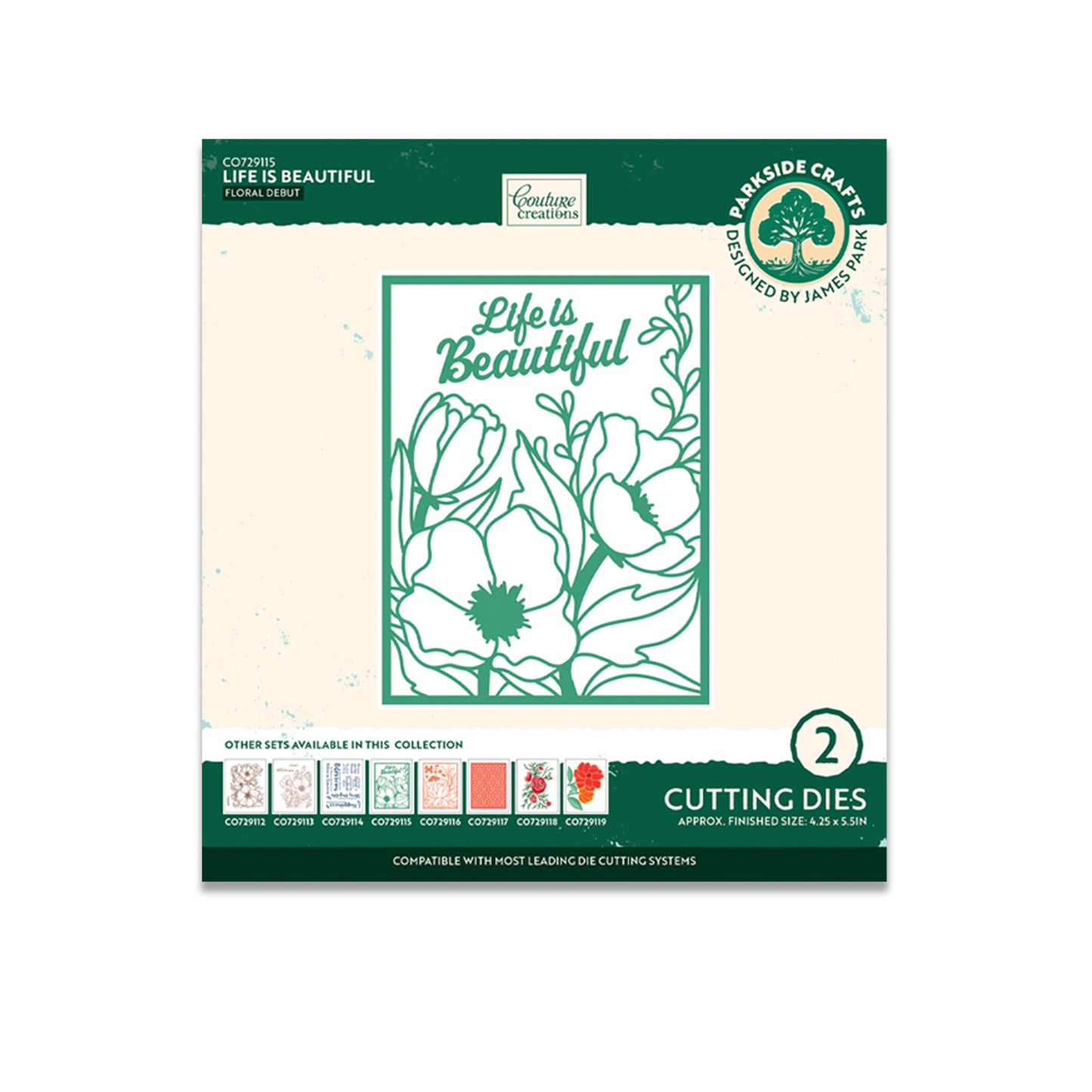 Parkside Crafts Life is Beautiful Cutting Die Set (2pc)