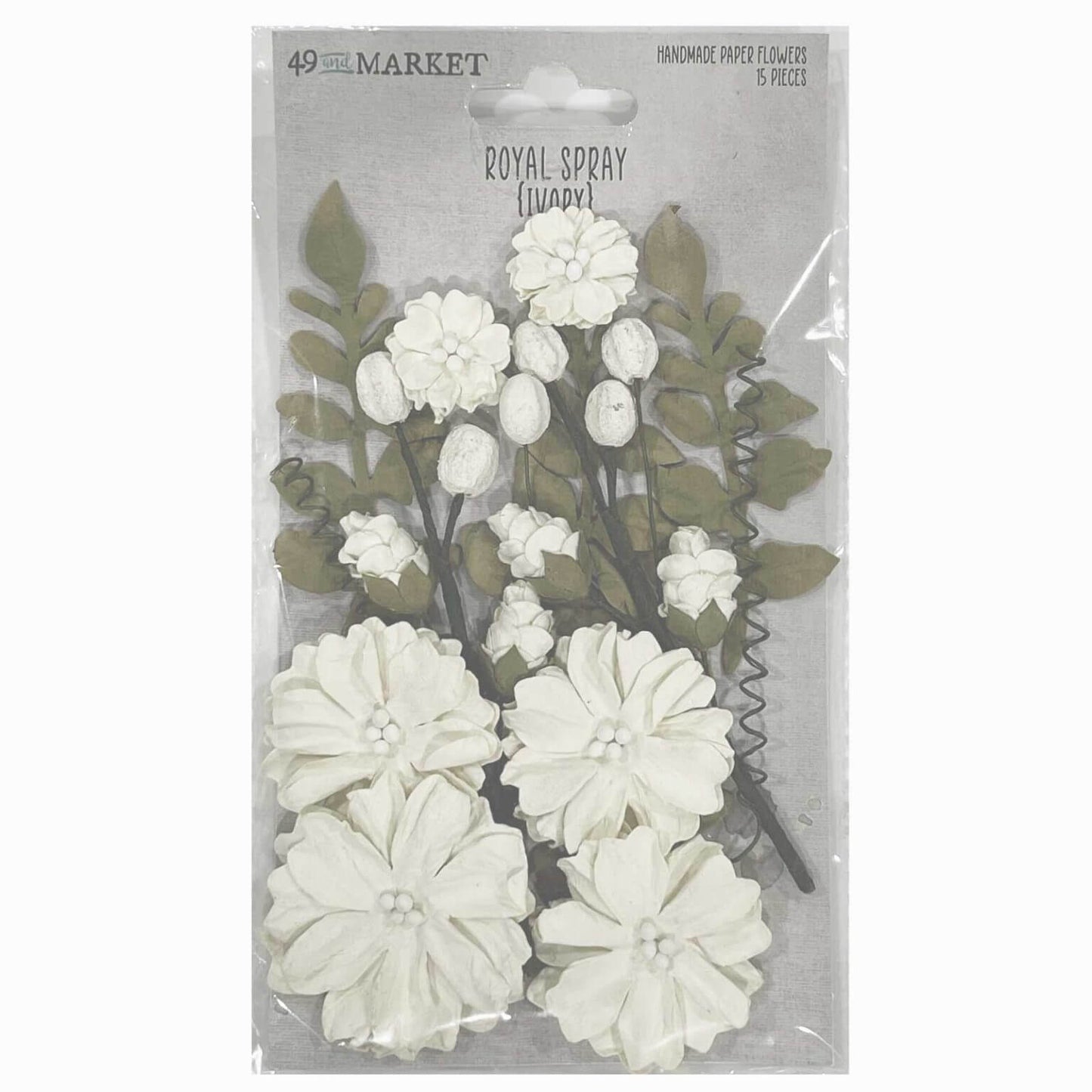 49 & Market Royal Spray Paper Flowers - Ivory