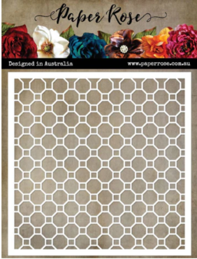Paper Rose Octagon Mesh 6"x6" Stencil