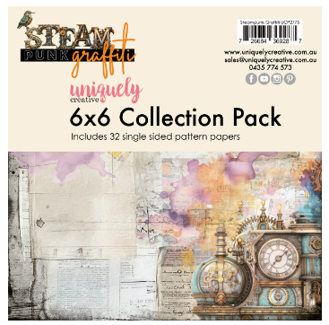 Uniquely Creative Steampunk Graffiti 6"x6" Paper Collection Pack