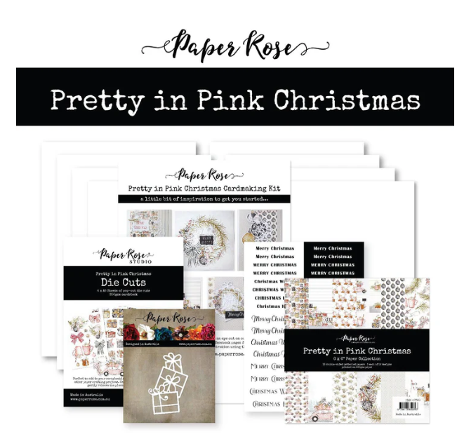 Paper Rose Pretty in Pink Christmas Cardmaking Kit