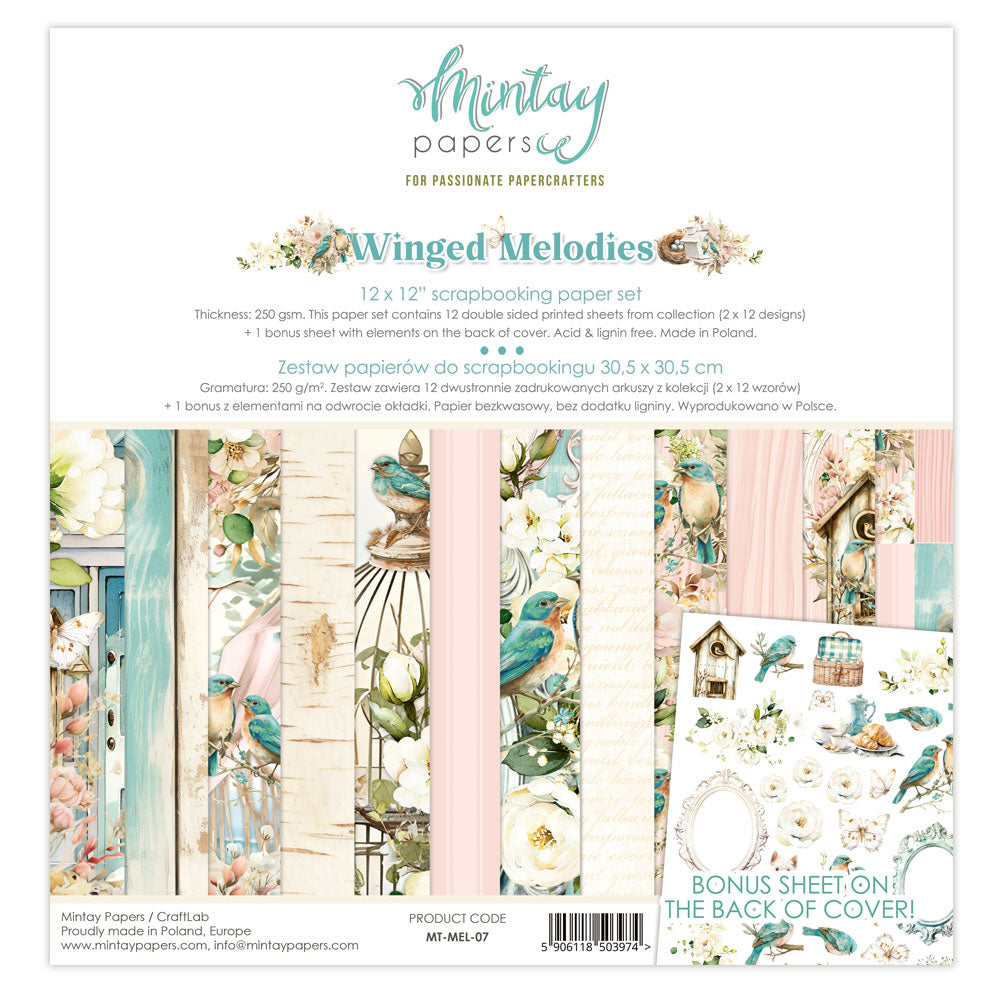 Mintay Winged Melodies 12"x12" Paper Collection Pack