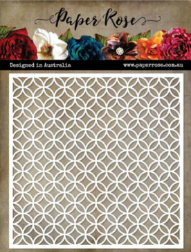 Paper Rose Leafy Circle Lattice 6"x6" Stencil