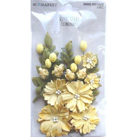 49 & Market Royal Spray Paper Flowers - Sunshine