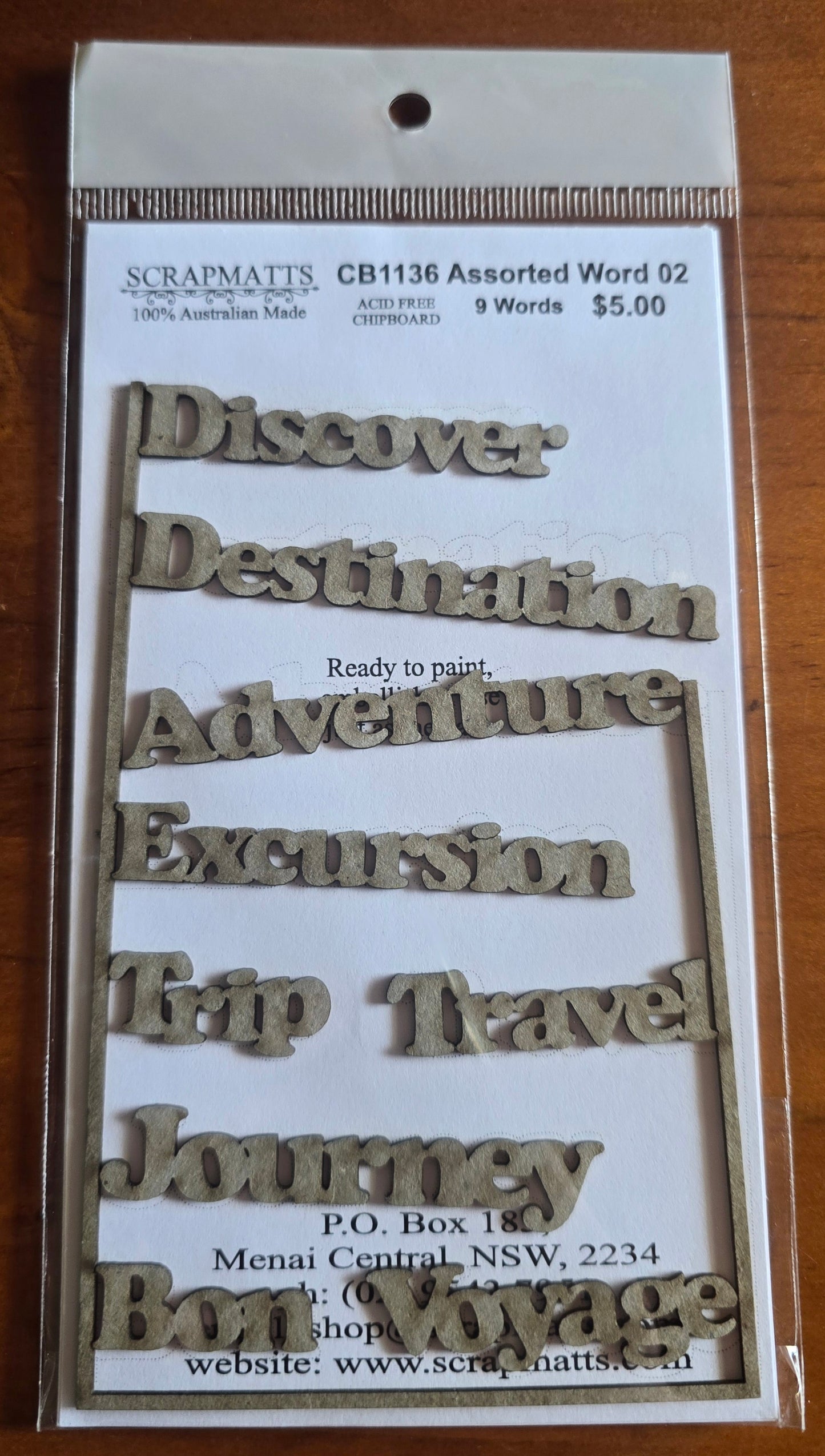 Scrapmatts Assorted Chipboard Words 02