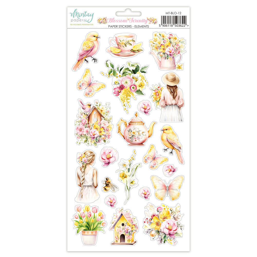 Mintay Blossom Serenity 6"x12" Elements Sticker Sheet