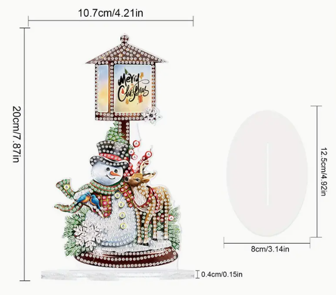 Christmas Street Light & Snowman Diamond Art Kit