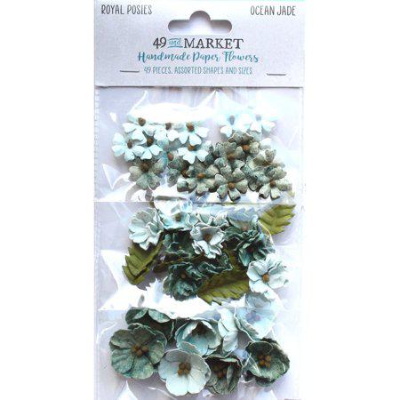 49 & Market Royal Posies Paper Flowers - Ocean Jade