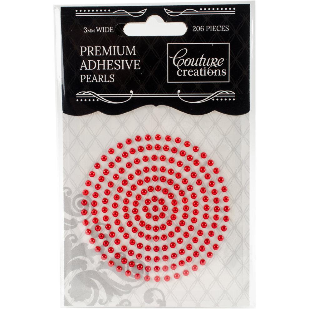 Couture Creations Self-Adhesive Pearls 3mm - Radiant Red