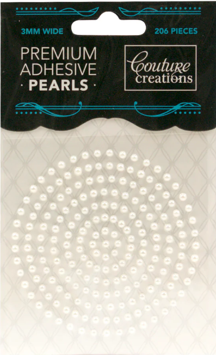 Couture Creations Self-Adhesive Pearls 3mm - Snow White