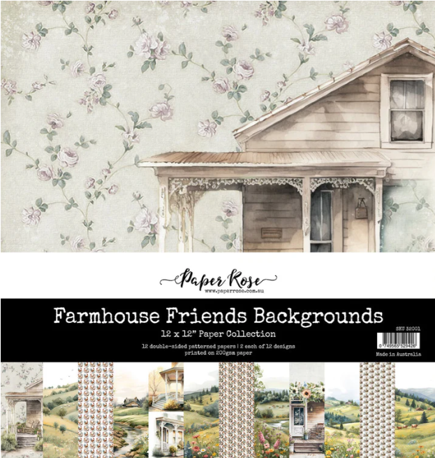 Paper Rose Farmhouse Friends Backgrounds 12"x12" Paper Collection