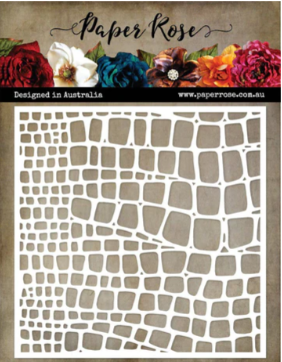 Paper Rose Snake 6"x6" Stencil