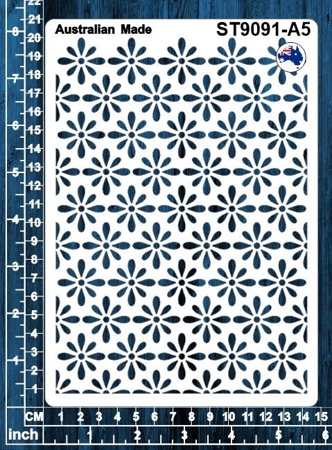 Scrapmatts Floral Pattern Stencil ST9091-A5