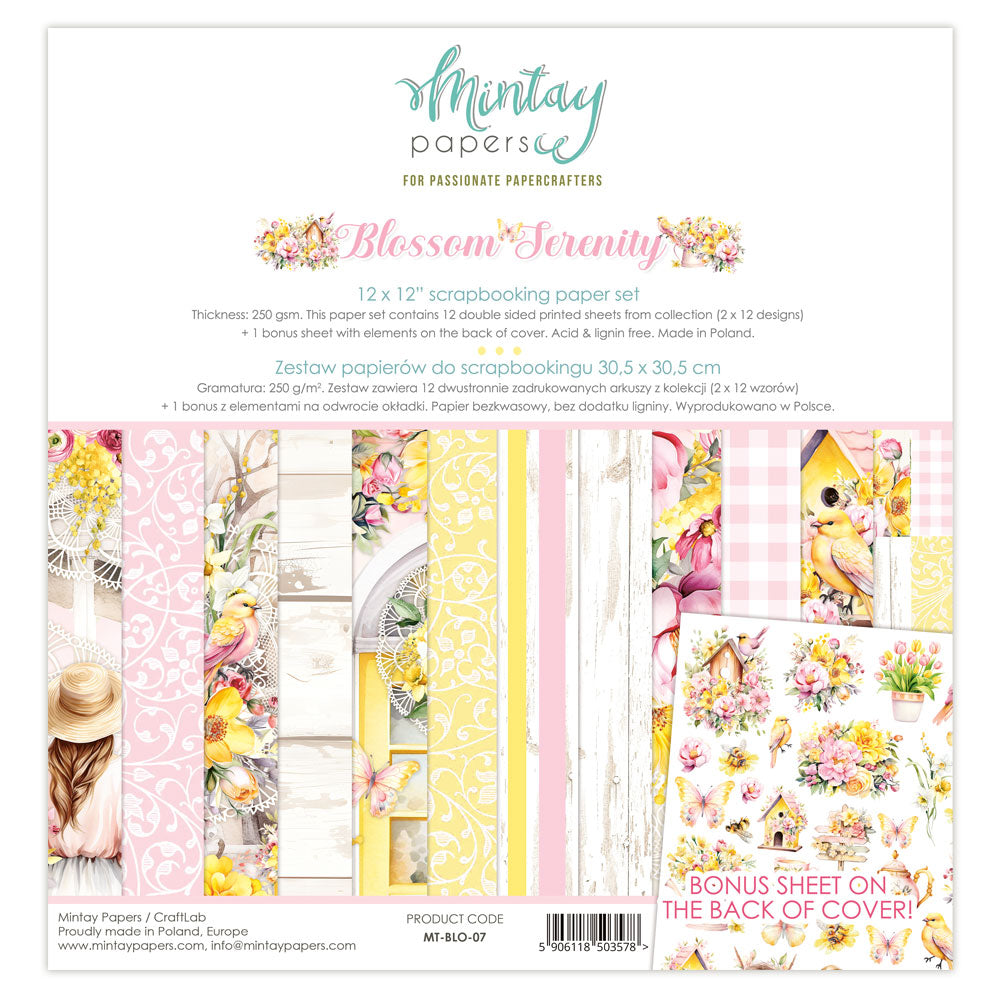 Mintay Blossom Serenity 12"x12" Paper Collection Pack
