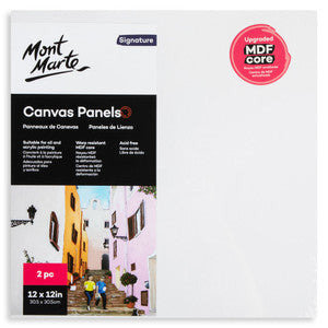 Mont Marte Canvas Panels Square 30.5 x 30.5cm (12"x12") - Twin Pack