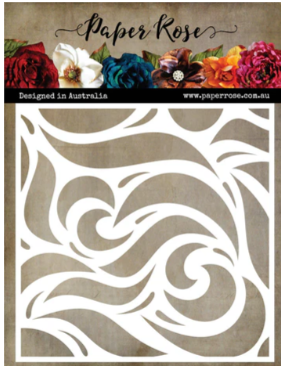 Paper Rose Big Swirls 6"x6" Stencil