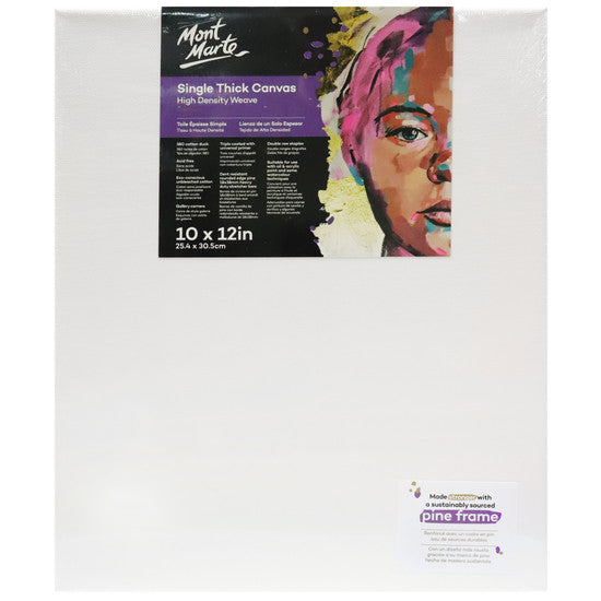 Mont Marte Single Thick Canvas - 10"x12" High Density Weave