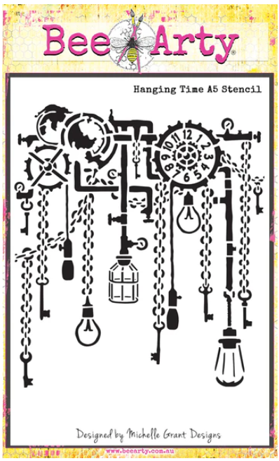 Bee Arty A5 Stencil - Hanging Time