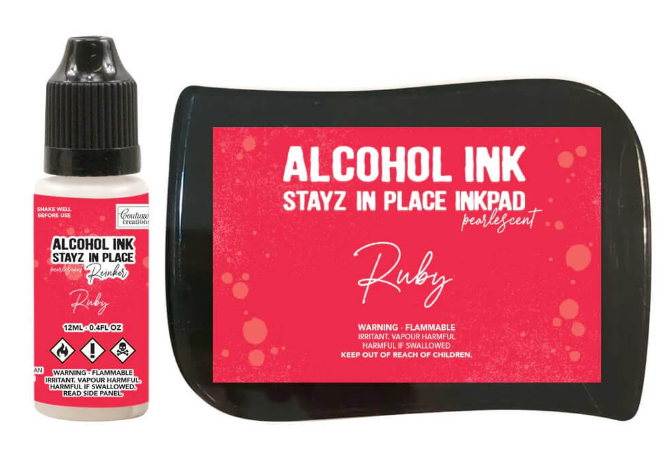 Alcohol Ink Stayz in Place Inkpad and 12ml Reinker - Ruby