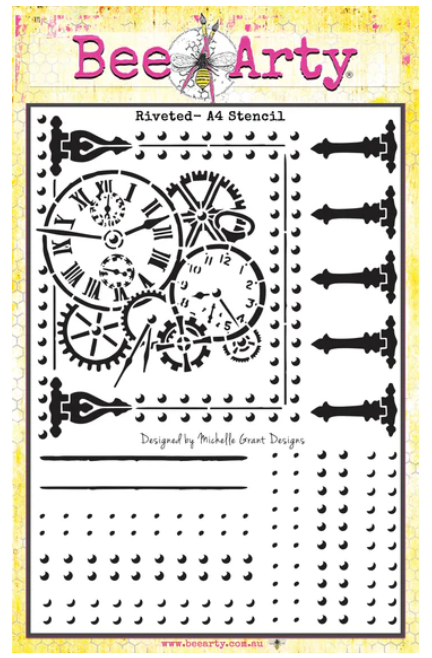 Bee Arty A4 Stencil - Riveted