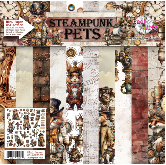 Bee Arty Steampunk Pets 12"x12" Mini Collection Pack