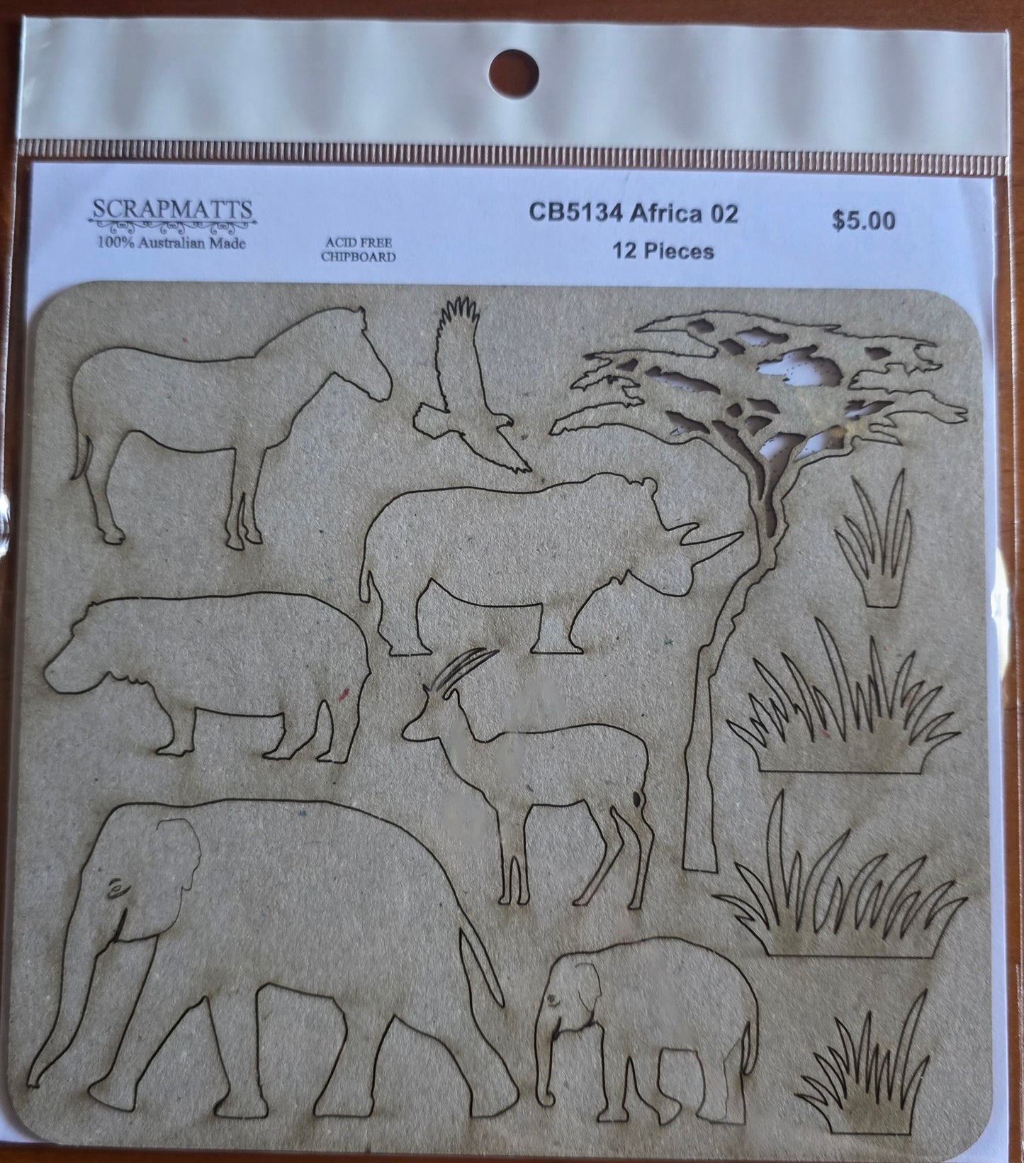Scrapmatts Africa 02 Chipboard