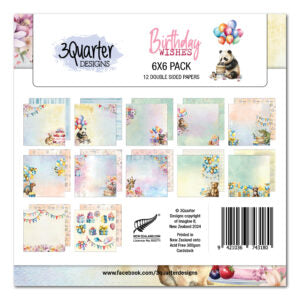 3 Quarter Designs Birthday Wishes 6"x6" Paper Pack