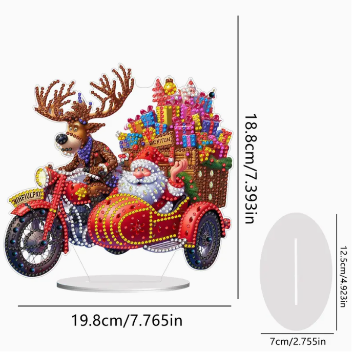 Festive Santa and Reindeer Diamond Art Kit