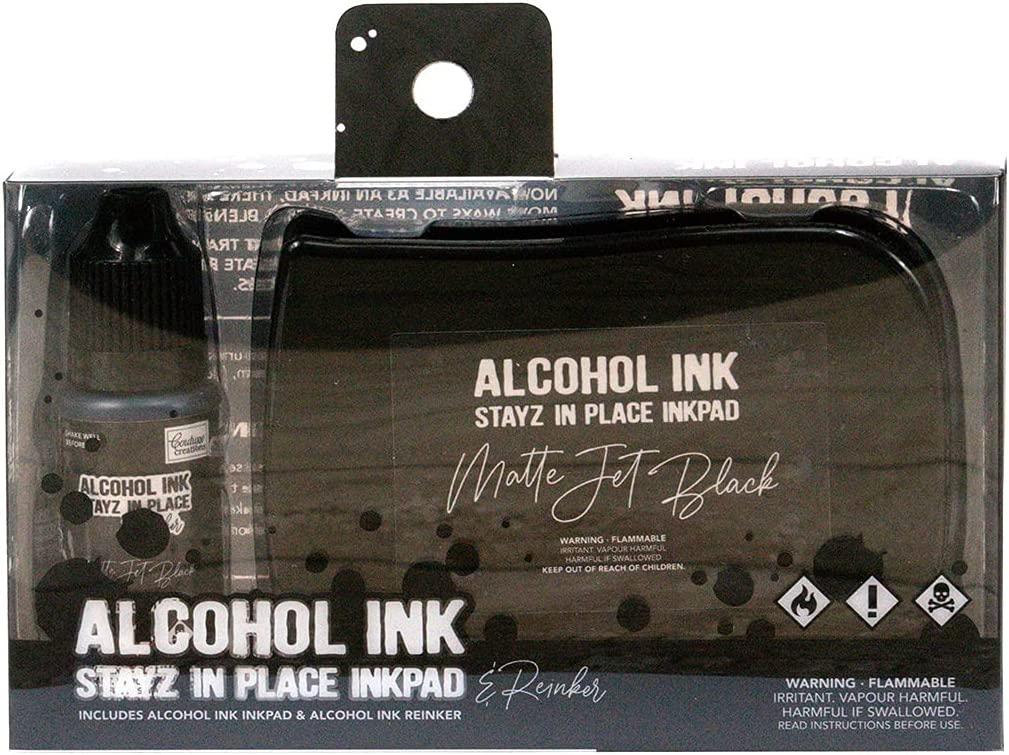 Stayz in Place Alcohol Ink Pad with 12ml Reinker - Jet Black