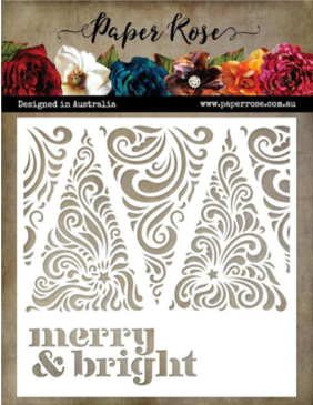 Paper Rose Merry & Bright 6"x6" Stencil