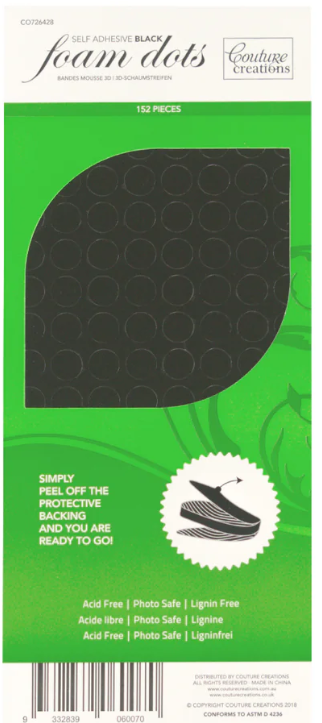 Couture Creations Self Adhesive 3D Foam Dots - Black