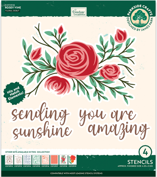 Parkside Crafts Rosey Vine Stencil Set