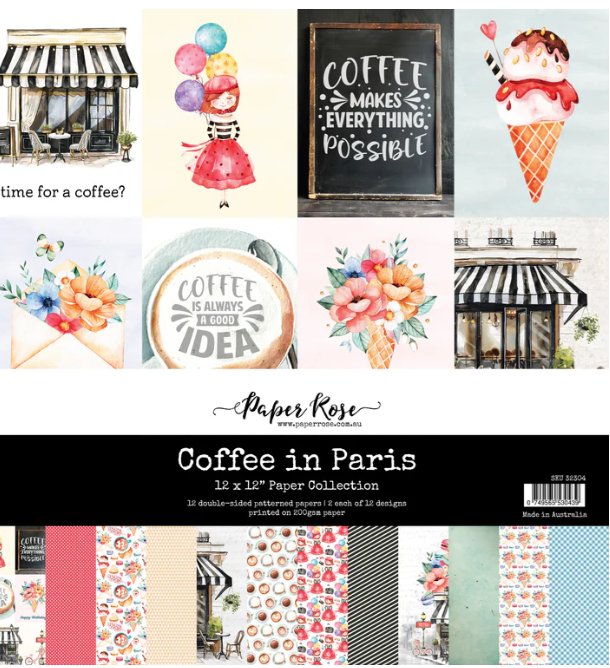 Paper Rose Coffee in Paris 12"x12" Paper Collection