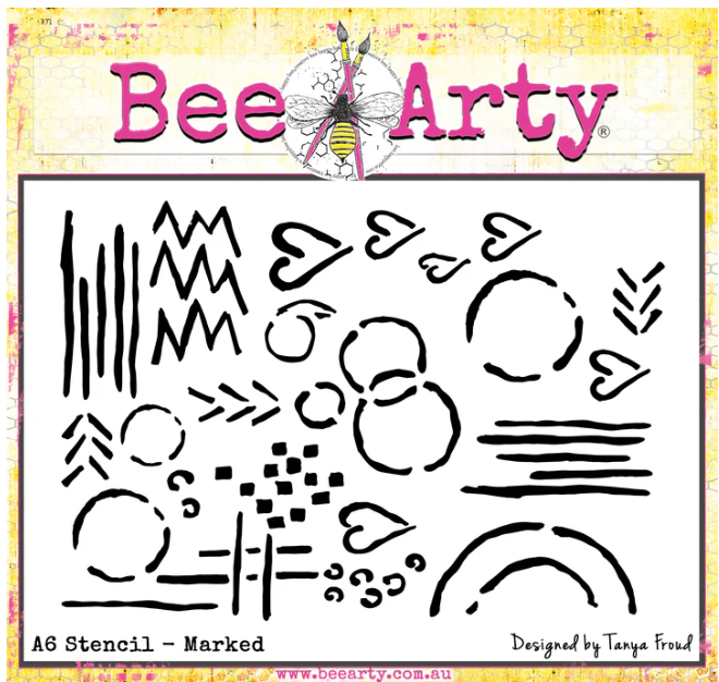 Bee Arty A6 Stencil - Marked