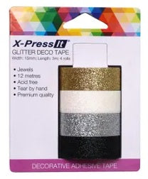 X-Press It Deco Tape Glitter Jewels - 4 rolls