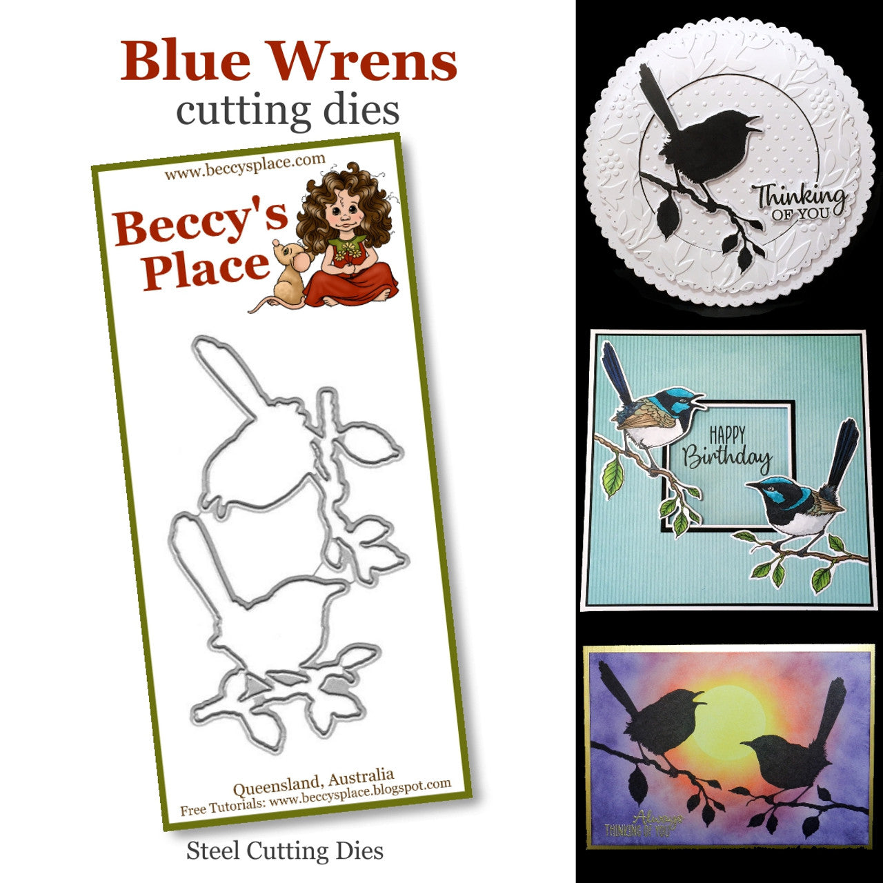 Beccy's Place Blue Wrens Cutting Die